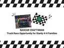 NASCAR CRAFTSMAN race truck beside a checkered flag with the 4-H logo