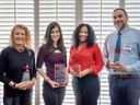 Wendy Gantt of Alliance Health, #PassTheMicYouth Co-Director Maru Gonzalez, Kim Roberts from Town of Cary, and Carlos Moses from Wake County 4-H.