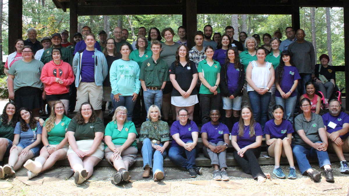 Honor Club members posed together for a group photo at Millstone 4-H Camp for Honor Club Conference 2025.