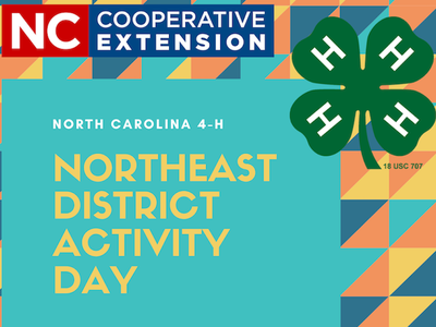 NC 4-H Northeast District Activity Day Cooperative Extension and 4-H logos
