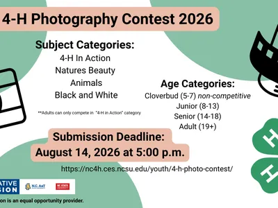 The image shows inforamtion about the 4-H photography contest.