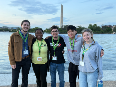 North Carolina 4-H youth delegation posing with Representative Don Davis during a visit to the U.S. Capitol at National 4-H Conference.