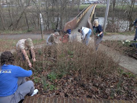 Extension Master Gardener Cleanup Day at the Riverwalk Native Plant Garden