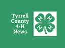 Green background with the text “Tyrrell County 4-H News” and a 4-H clover emblem.