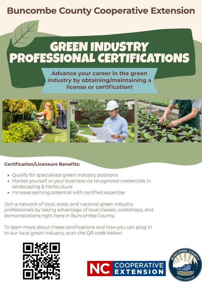 Flier discussing value of green industry programming which is discussed in the body of the article.