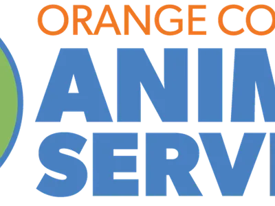 Orange County Animal Services department name with outline of rabbit inside outline of cat inside outline of dog.