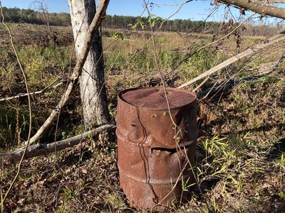 A barrel found in the woods in eastern North Carolina