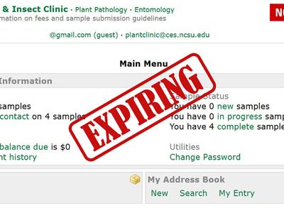 Screenshot of old header with stamp saying "Expiring"