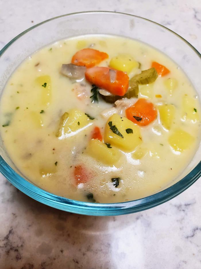 Oyster Mushroom and Potato Soup