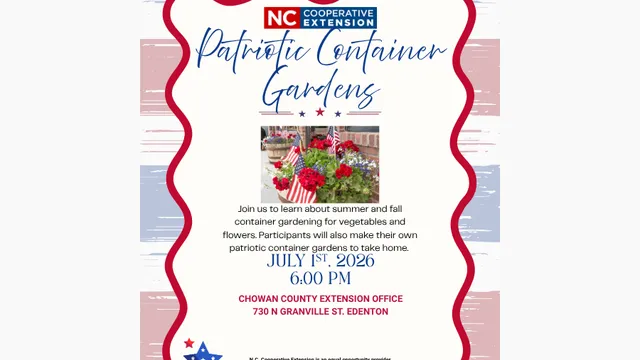 Patriotic container garden flyer