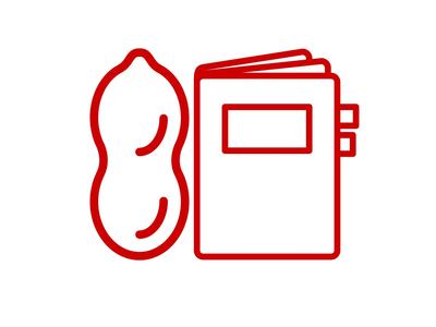 peanut beside notebook icon