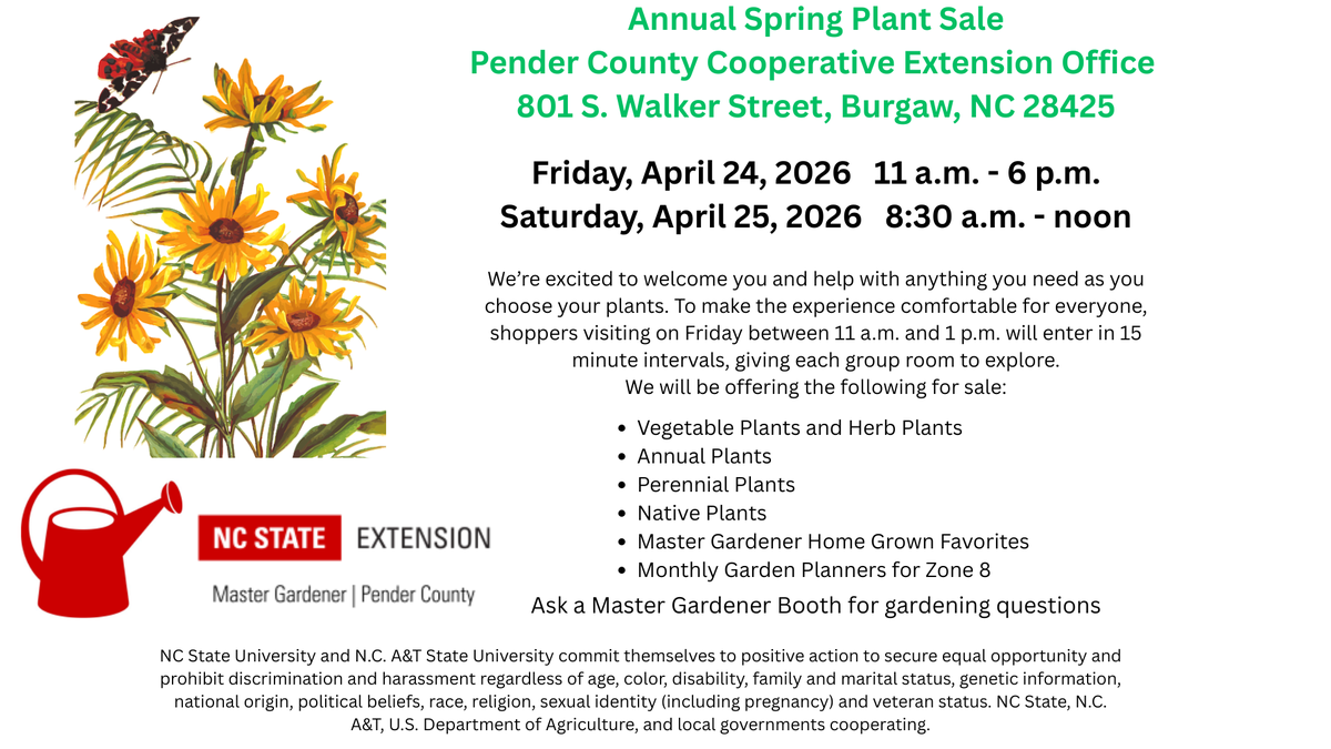Flyer for the Annual Plant Sale