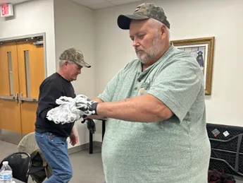 pesticide applicator preparing for FIT test