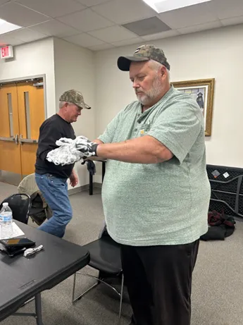 pesticide applicator preparing for FIT test