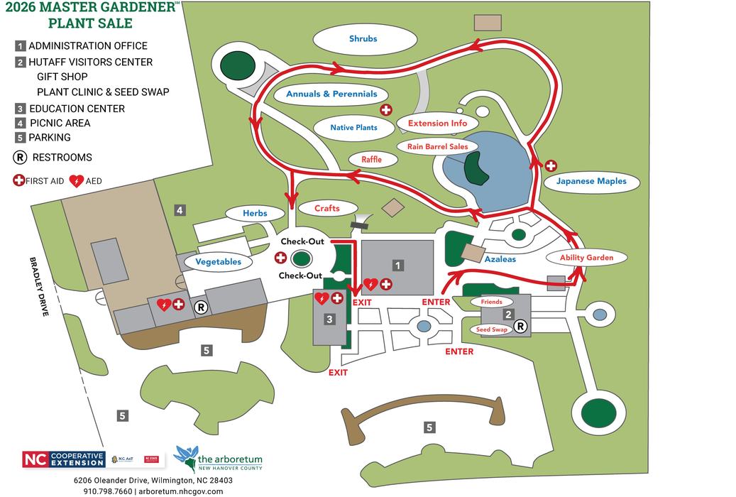 Plant Sale Map for 2026 Extension Master Gardener Plant Sale in New Hanover County