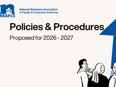 Image says policies and procedures 2026 changes and has an arrow pointing up with people standing around it chatting