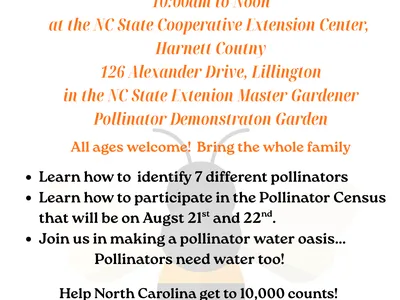 a picture of a flyer for a pollinator event