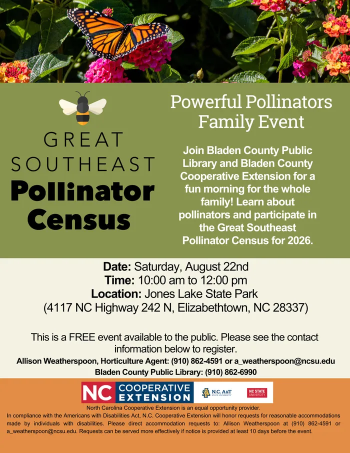 A flyer with the same information as below.