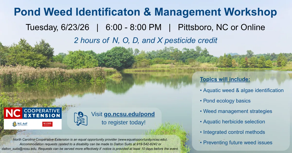 Flyer for pond weed workshop