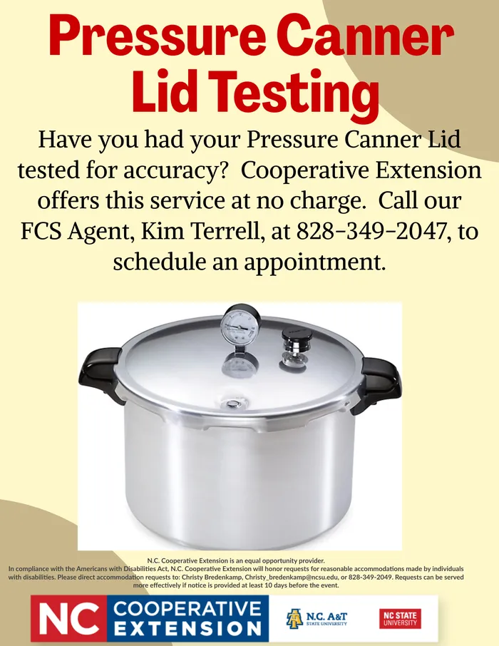 Pressure Canner  Lid Testing Flyer
