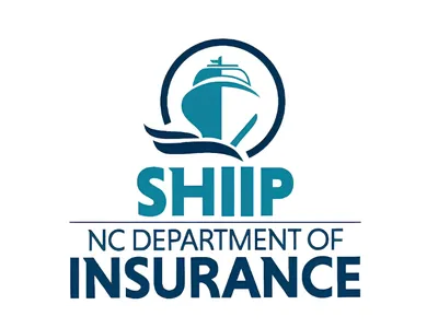SHIIP NC Department of Insurance logo with modern blue ship and blue letters