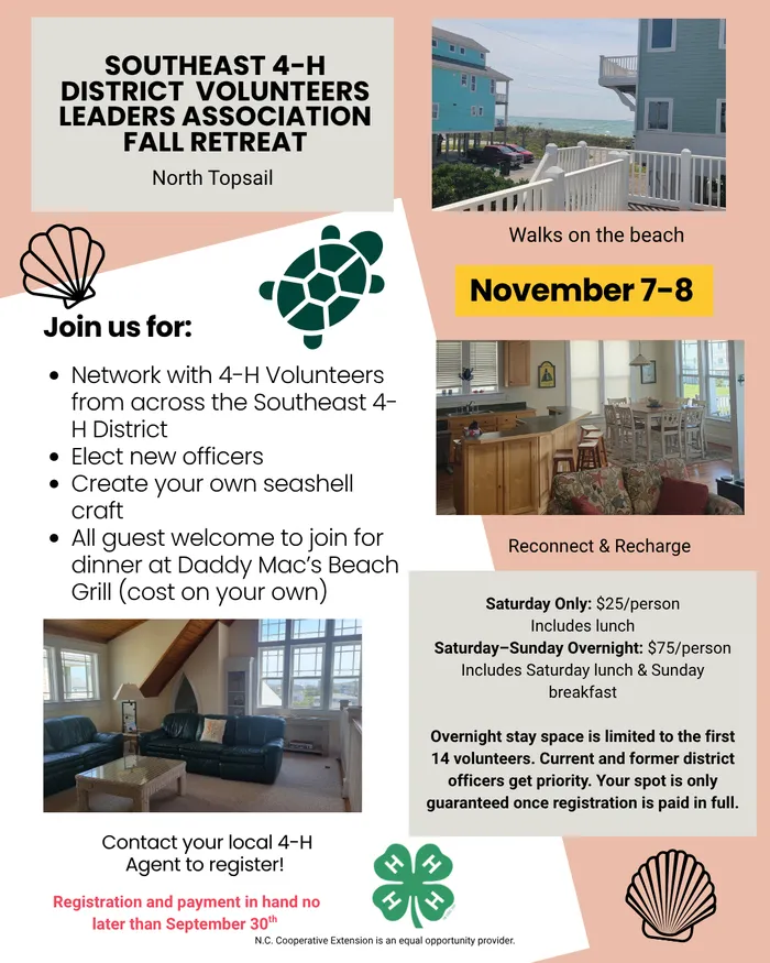 This contains information on how volunteers in the Southeast District can register for their Fall Day.
