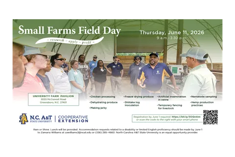 Small Farms Field Day Thursday, June 11, 9am-3:30pm people gathered in a high tunnel