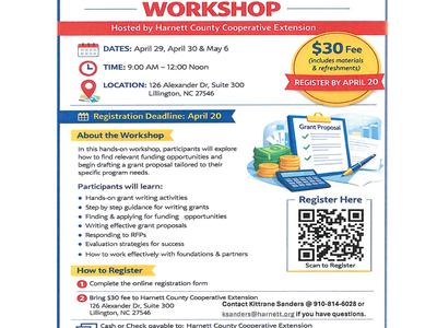 Grant Writing Workshop flyer
