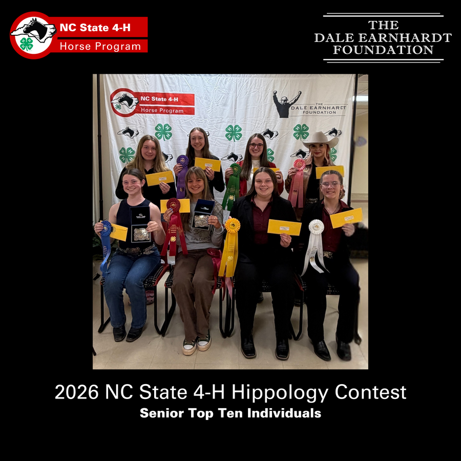 Top Ten Senior Individuals Overall and their awards- 2026 NC State 4-H Hippology Contest