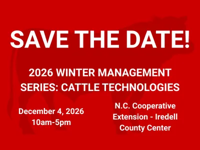 Save The Date: 2026 WINTER MANAGEMENT SERIES: CATTLE TECHNOLOGIES. December 4, 2026 10am-5pm