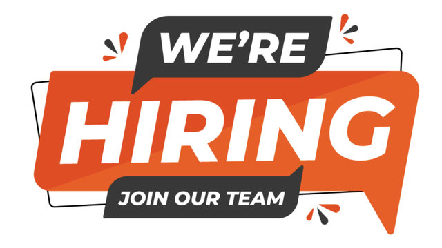sign reading we're hiring, join our team