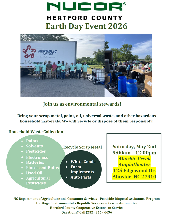 2026 Nucor Earth Day - Recycle & Waste Collection - Hertford