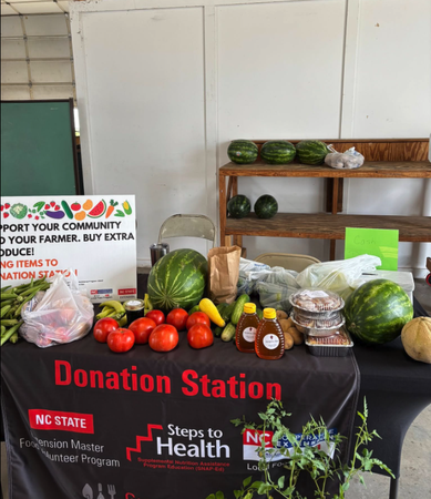 Donation Station program set up at the Martin County farmers market