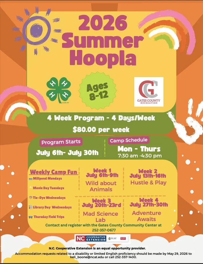 2026 Summer Hoopla flyer
