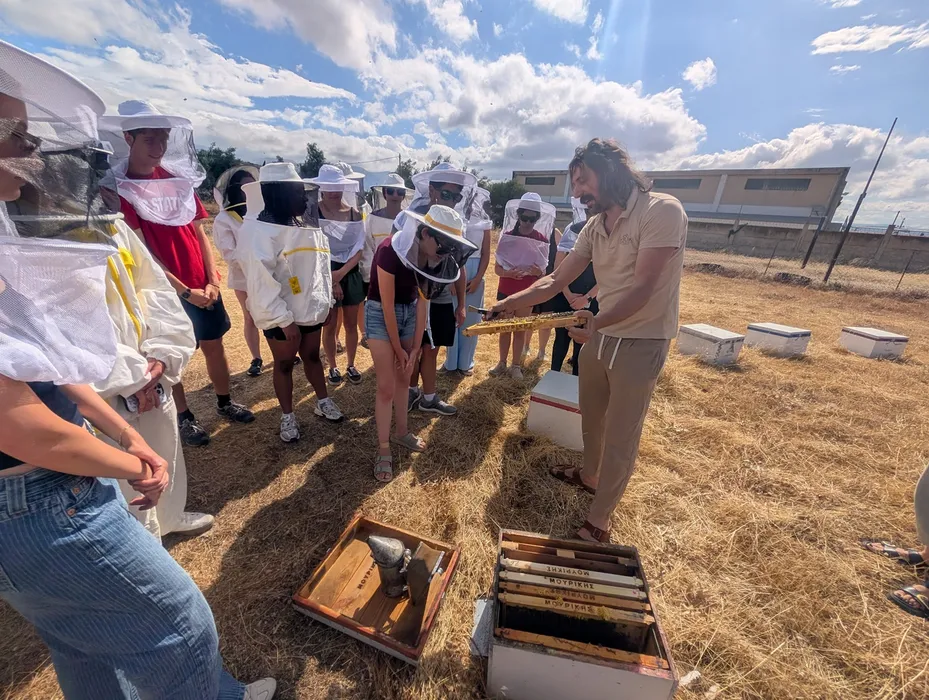 Panos Mouriki, Mouriki Greek Premium Honey, demonstrated beekeeping andshowcased tasting six different honey varieties with NC State students.