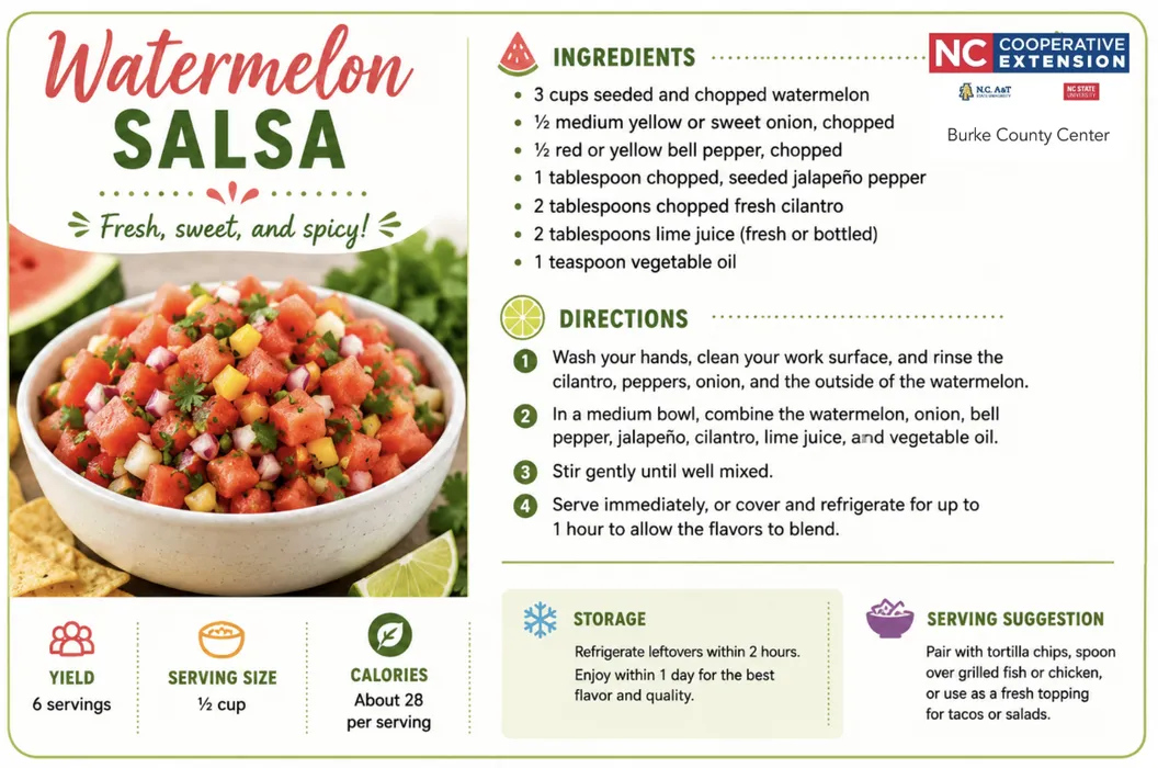 Watermelon Salsa Recipe Card
