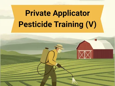 Private Applicator Pesticide Training Banner with farm scene.