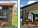 Left - Springhouse Farm Farmstand before Hurricane Helene. Right - the newly built farmstand at Springhouse Farm