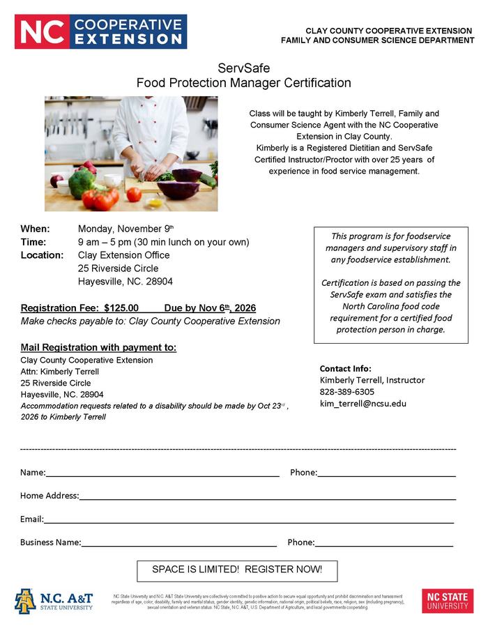 ServSafe Registration Form