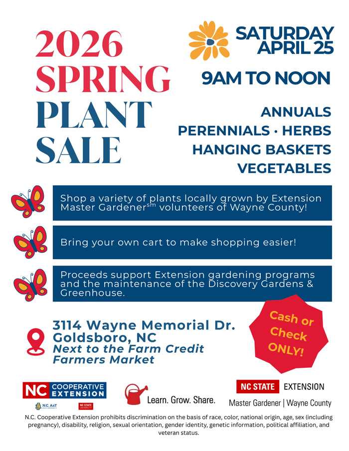 2026 Spring Plant Sale on Saturday, April 25th - Wayne County