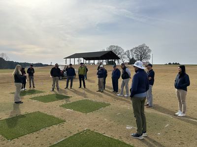 Visitors to Turf Field Lab