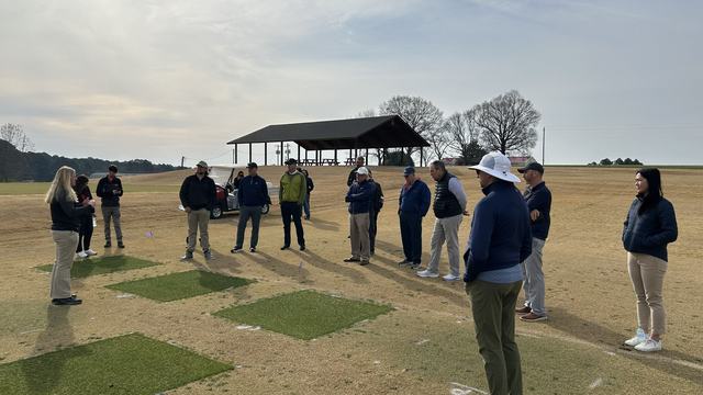 Visitors to Turf Field Lab