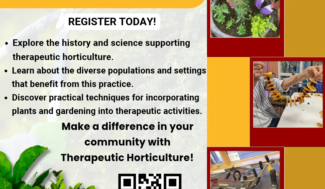 Extending Credit Register Now for TH1: Intro to Therapeutic Horticulture - Therapeutic ...