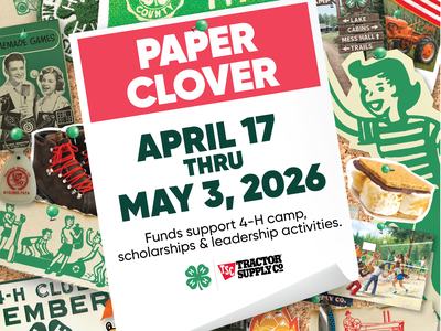 Promotional image for 2026 Spring Tractor Supply Paper Clover Campaign
