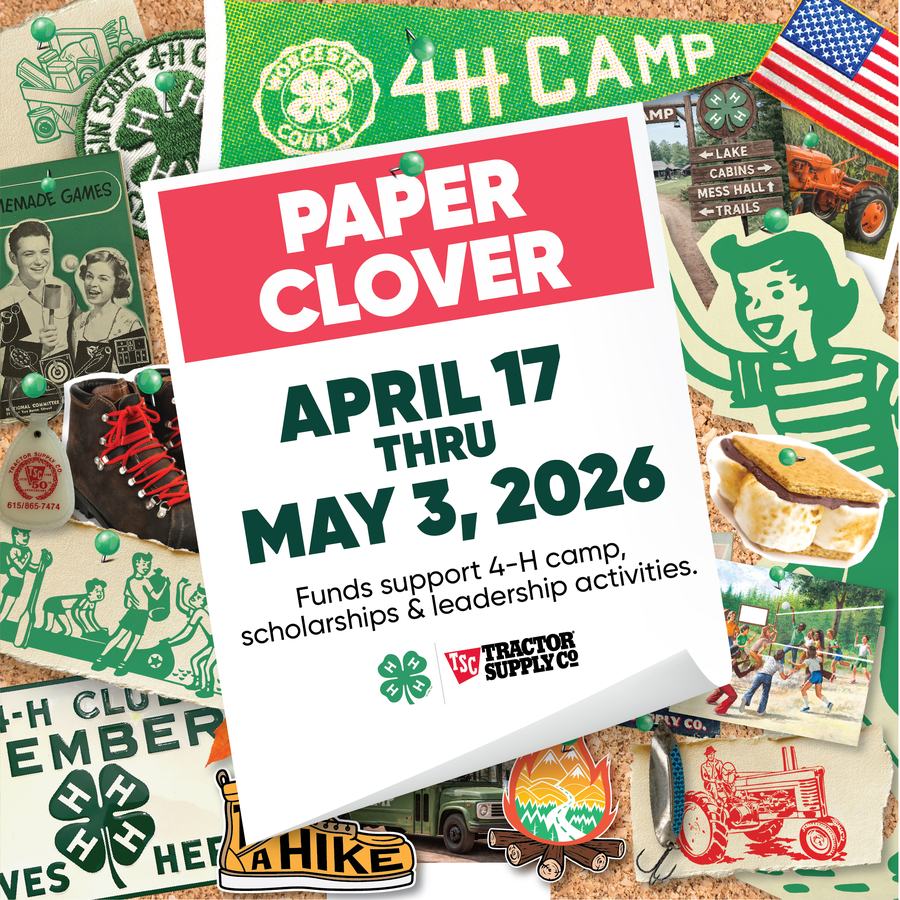 Promotional image for 2026 Spring Tractor Supply Paper Clover Campaign