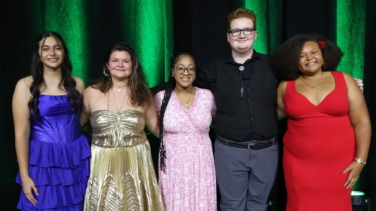 The newly elected 2026-2027 State 4-H Council officers pose together during the Clover Gala at 4-H Congress.