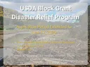 Announcement with storm damage background, that the USDA Block Grant Disaster Relief Program Application Period Has Been Extended to June 12, 2026