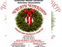 Wreath workshop flyer on december 5th. Person/Granville counties.