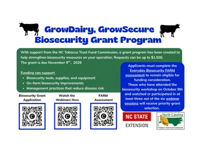 Information regarding the GrowDairy, GrowSecure Grant