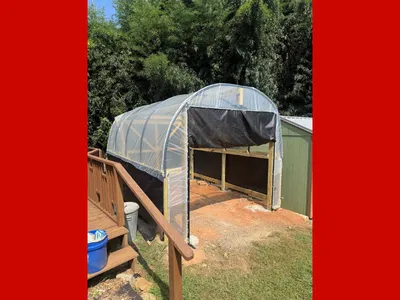 Hoop house in garden